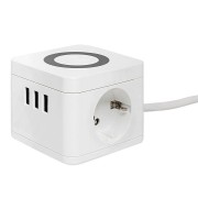 Удлинитель "Куб" 2х1.3м 3USB 2.4А+зарядное устройство 1кв.мм EKF UBA-CUB-3-WC