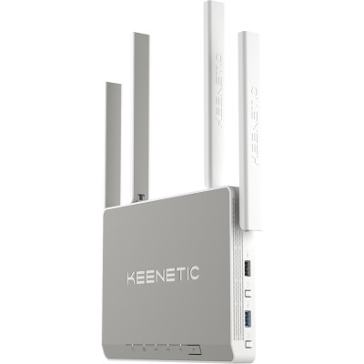 Маршрутизатор Keenetic Giga Гигабитный интернет-центр с двухдиапазонным Mesh Wi-Fi 6 AX1800, усилителем сигнала и анализатором спектра Wi-Fi, 5-портовым Smart-коммутатором, портами SFP, USB 3.0 и 2.0