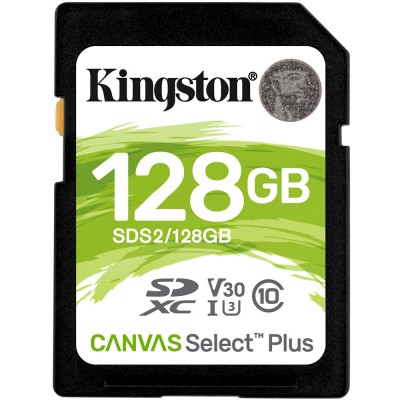 Карта памяти Kingston 128GB SDXC Canvas Select Plus 100R C10 UHS-I U3 V30 Kingston 128GB SDXC Canvas Select Plus 100R C10 UHS-I U3 V30