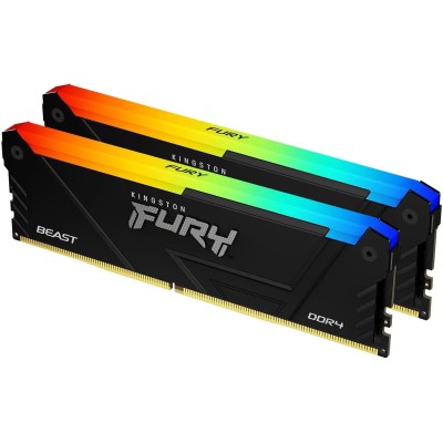 Память оперативная Kingston 32GB 2666MT/s DDR4 CL16 DIMM (Kit of 2) 1Gx8 FURY Beast RGB