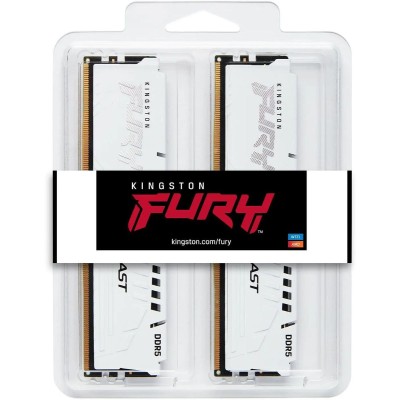 Память оперативная Kingston 64GB 5200MT/s DDR5 CL40 DIMM (Kit of 2) FURY Beast White XMP