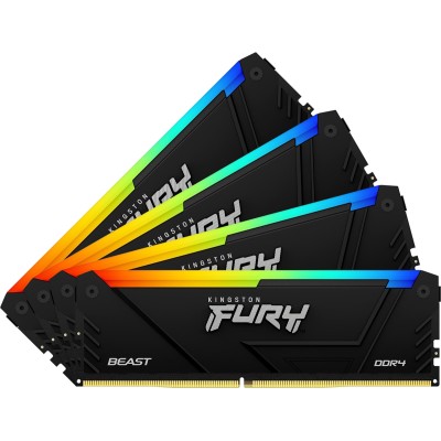 Память оперативная Kingston 64GB 3200MT/s DDR4 CL16 DIMM (Kit of 4) FURY Beast RGB