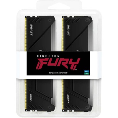 Память оперативная Kingston 32GB 2666MT/s DDR4 CL16 DIMM (Kit of 2) 1Gx8 FURY Beast RGB