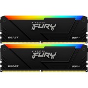 Память оперативная Kingston 32GB 2666MT/s DDR4 CL16 DIMM (Kit of 2) 1Gx8 FURY Beast RGB