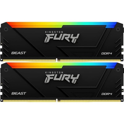 Память оперативная Kingston 32GB 2666MT/s DDR4 CL16 DIMM (Kit of 2) 1Gx8 FURY Beast RGB