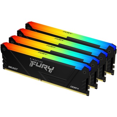 Память оперативная Kingston 32GB 3200MT/s DDR4 CL16 DIMM (Kit of 4) FURY Beast RGB