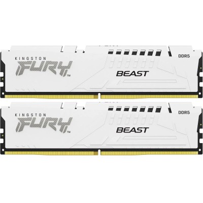 Память оперативная Kingston 64GB 5200MT/s DDR5 CL40 DIMM (Kit of 2) FURY Beast White XMP