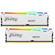 Память оперативная Kingston 64GB 6000MT/s DDR5 CL40 DIMM (Kit of 2) FURY Beast White RGB XMP