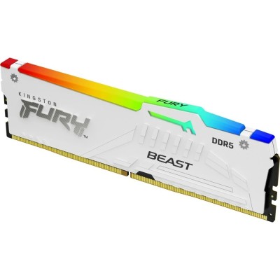 Память оперативная Kingston 32GB 5600MT/s DDR5 CL40 DIMM FURY Beast White RGB XMP