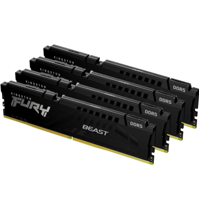 Память оперативная Kingston 64GB 6000MT/s DDR5 CL40 DIMM (Kit of 4) FURY Beast Black XMP