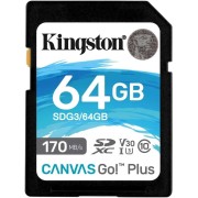 Карта памяти Kingston 64GB SDXC Canvas Go Plus 170R C10 UHS-I U3 V30 Kingston 64GB SDXC Canvas Go Plus 170R C10 UHS-I U3 V30