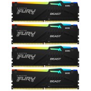 Память оперативная Kingston 128GB 5200MT/s DDR5 CL40 DIMM (Kit of 4) FURY Beast RGB XMP