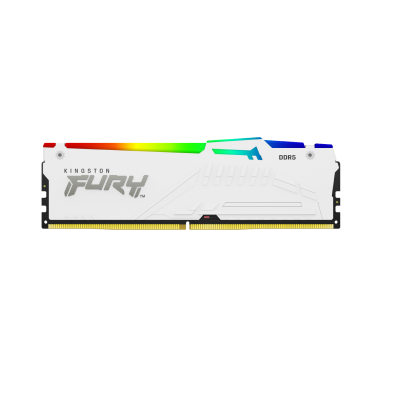 Память оперативная Kingston 64GB 6000MT/s DDR5 CL40 DIMM (Kit of 4) FURY Beast White RGB XMP