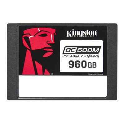 Твердотельный накопитель Kingston SSD DC600M, 960GB, 2.5" 7mm, SATA3, 3D TLC, R/W 560/530MB/s, IOPs 94 000/65 000, TBW 1752, DWPD 1 (12 мес)