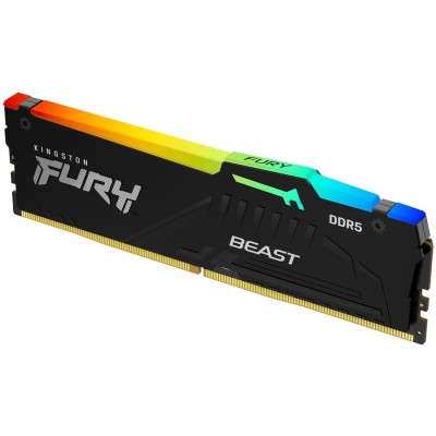 Память оперативная Kingston 32GB 5200MT/s DDR5 CL40 DIMM FURY Beast RGB XMP