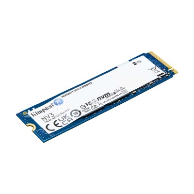 Твердотельный накопитель Kingston SSD NV3, 2000GB, M.2(22x80mm), NVMe, PCIe 4.0 x4, 3D TLC, R/W 6000/5000MB/s, TBW 640, DWPD 0.3 (3 года)