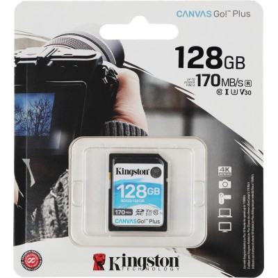 Карта памяти Kingston 128GB SDXC Canvas Go Plus 170R C10 UHS-I U3 V30 Kingston 128GB SDXC Canvas Go Plus 170R C10 UHS-I U3 V30