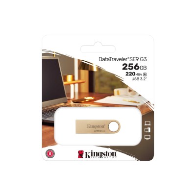 Флэш USB Kingston 256GB 220MB/s Metal USB 3.2 Gen 1 DataTraveler SE9 G3 Kingston 256GB 220MB/s Metal USB 3.2 Gen 1 DataTraveler SE9 G3