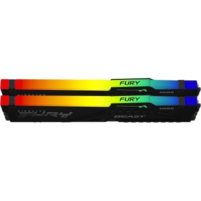 Память оперативная Kingston 64GB 5600MT/s DDR5 CL40 DIMM (Kit of 2) FURY Beast RGB XMP