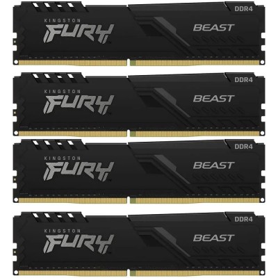 Память оперативная Kingston 64GB 3200MT/s DDR4 CL16 DIMM (Kit of 4) FURY Beast Black