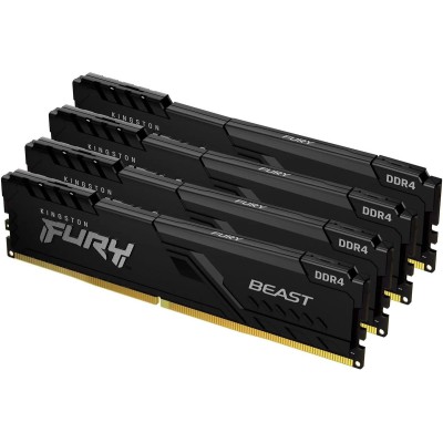 Память оперативная Kingston 64GB 3200MT/s DDR4 CL16 DIMM (Kit of 4) FURY Beast Black