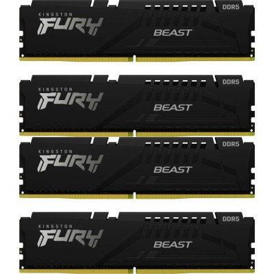 Память оперативная Kingston 128GB 5600MT/s DDR5 CL40 DIMM (Kit of 4) FURY Beast Black XMP