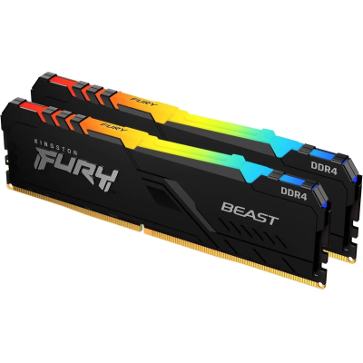 Память оперативная Kingston 16GB 3200MT/s DDR4 CL16 DIMM (Kit of 2) FURY Beast RGB