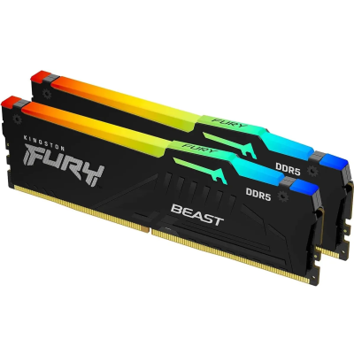 Память оперативная Kingston 64GB 6000MT/s DDR5 CL30 DIMM (Kit of 2) FURY Beast RGB XMP