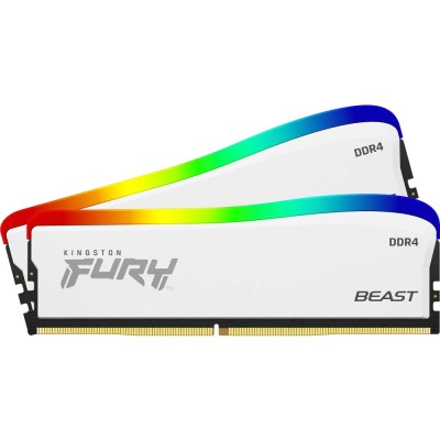 Память оперативная Kingston 32GB 3200MT/s DDR4 CL16 DIMM (Kit of 2) FURY Beast White RGB SE