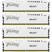 Память оперативная Kingston 64GB 6000MT/s DDR5 CL40 DIMM (Kit of 4) FURY Beast White XMP