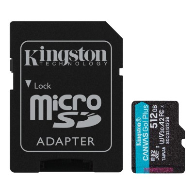 Карта памяти Kingston 512GB microSDXC Canvas Go Plus 170R A2 U3 V30 Card + ADP Kingston 512GB microSDXC Canvas Go Plus 170R A2 U3 V30 Card + ADP