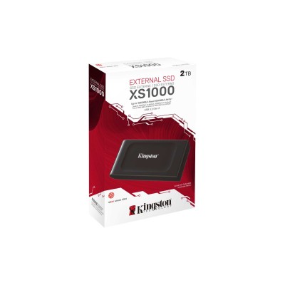 Твердотельный накопитель Kingston External SSD XS1000, 1000GB, Type-C/A, USB 3.2 Gen 2, R/W 1050/1000MB/s, 70x33x14mm, 29g., Black (5 лет)