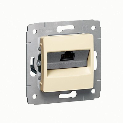 Розетка компьютерная 1-м СП Cariva RJ45 кат.6 UTP механизм сл. кость Leg 773741