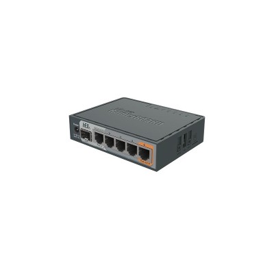 Маршрутизатор hEX S 5x Gigabit Ethernet, SFP, Dual Core 880MHz CPU, 256MB RAM, USB, microSD, RouterOS L4, IPsec hardware encryption support and The Dude server package