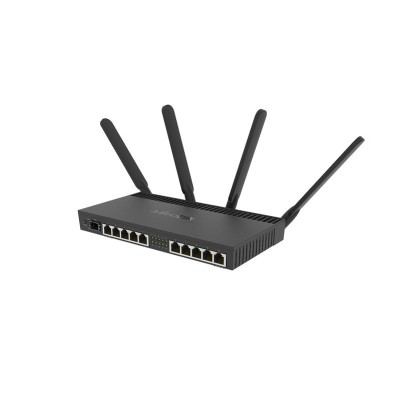 Точка доступа RB4011iGS+5HacQ2HnD-IN Powerful 10xGigabit port router with a Quad-core 1.4Ghz CPU, 1GB RAM, SFP+ 10Gbps cage, dual band 2.4GHz 5GHz 4x4 MIMO 802.11a/b/g/n/ac wireless and desktop case