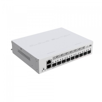 Коммутатор CRS310-1G-5S-4S+IN Cloud Router Switch with 800 MHz CPU, 256 MB RAM, 4xSFP+, 5xSFP cages, 1xGBit LAN port, RouterOS L5, desktop case, rackmount ears, PSU