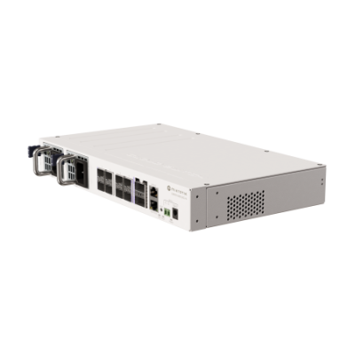 Коммутатор CRS510-8XS-2XQ-IN Cloud Router Switch, a versatile 100 Gigabit switch that offers speed, value, and diverse connectivity options. 2x 100 Gigabit QSFP28 ports, 8x 25 Gigabit SFP28 ports, dual hot-swap power supplies