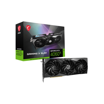 Видеокарта VGA MSI NVIDIA GeForce RTX 4060 Ti GAMING X SLIM 8G 8GB, GDDR6/128-bit, PCIe 4.0, 1xHDMI 2.1, 3xDP, 2.3-slot 8G