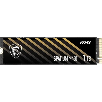 MSI SSD SPATIUM M460, 1000GB, M.2(22x80mm), NVMe, PCIe 4.0 x4, 3D TLC, R/W 5000/4500, IOPs 550 000/950 000, TBW 600, DWPD 0.33, with Heat Sink (5 лет) S78-440L930-P83