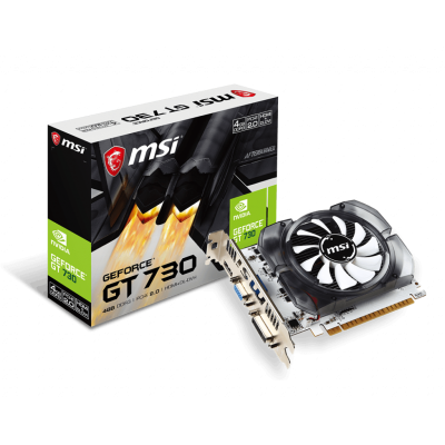 Видеокарта VGA MSI NVIDIA GeForce GT N730-4GD3V2 4GB, DDR3/128-bit, PCIe 2.0, 1xD-Sub, 1xHDMI 1.4, 1xDVI-I, 2-slot N730-4GD3V2