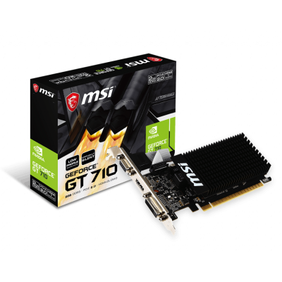 Видеокарта VGA MSI NVIDIA GeForce GT 710 2GB, DDR3/64-bit, PCIe 2.0, 1xD-Sub, 1xDVI-D, 1xHDMI 2.0, 1-slot LP