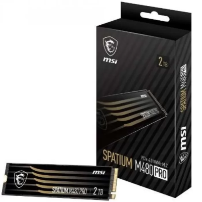 MSI SSD SPATIUM M480 Pro, 2000GB, M.2(22x80mm), NVMe, PCIe 4.0 x4, 3D TLC, R/W 7400/7000, IOPs 1 000 000/1 000 000, DRAM buffer 2048MB, TBW 1400, DWPD 0.38 (5 лет) S78-440Q600-P83