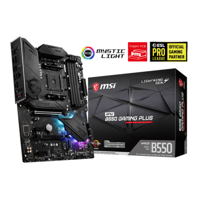 Материнская плата MB MSI AMD B550 sAM4, 4xDDR4(128GB), HDMI 2.1/DP, 1xPCIe 4.0x16, 1xPCIe 3.0x16, 2xPCIe 3.0, 1xLAN, 6xSATA 6Gb/s, 2xM.2, 1xUSB-C, 3xUSB 3.2, 4xUSB 2.0, 1xPS/2, ATX PLUS