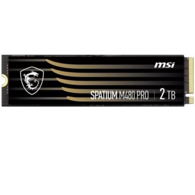 MSI SSD SPATIUM M480 Pro, 2000GB, M.2(22x80mm), NVMe, PCIe 4.0 x4, 3D TLC, R/W 7400/7000, IOPs 1 000 000/1 000 000, DRAM buffer 2048MB, TBW 1400, DWPD 0.38 (5 лет) S78-440Q600-P83