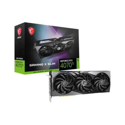 Видеокарта VGA MSI NVIDIA GeForce RTX 4070 Ti GAMING X SLIM 12G 12GB, GDDR6X/192-bit, PCIe 4.0, 1xHDMI 2.1, 3xDP, 2.6-slot 12G