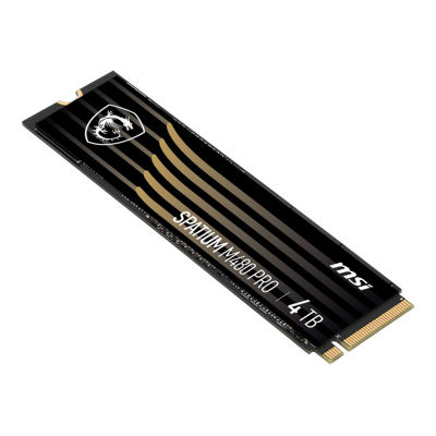 MSI SSD SPATIUM M480 Pro, 4000GB, M.2(22x80mm), NVMe, PCIe 4.0 x4, 3D TLC, R/W 7400/7000, IOPs 1 000 000/1 000 000, DRAM buffer 2048MB, TBW 3000, DWPD 0.41 (5 лет) S78-440R050-P83