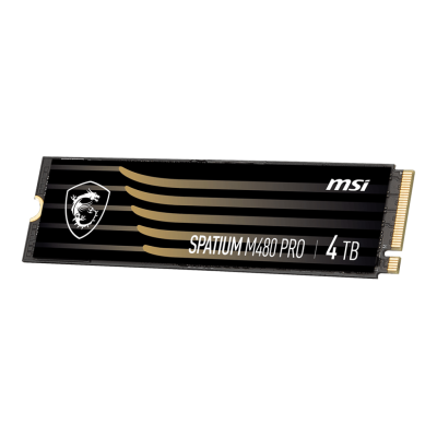 MSI SSD SPATIUM M480 Pro, 4000GB, M.2(22x80mm), NVMe, PCIe 4.0 x4, 3D TLC, R/W 7400/7000, IOPs 1 000 000/1 000 000, DRAM buffer 2048MB, TBW 3000, DWPD 0.41 (5 лет) S78-440R050-P83