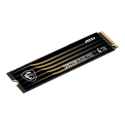 MSI SSD SPATIUM M480 Pro, 4000GB, M.2(22x80mm), NVMe, PCIe 4.0 x4, 3D TLC, R/W 7400/7000, IOPs 1 000 000/1 000 000, DRAM buffer 2048MB, TBW 3000, DWPD 0.41 (5 лет) S78-440R050-P83