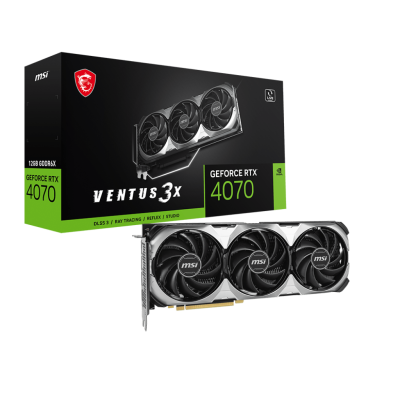 Видеокарта VGA MSI NVIDIA GeForce RTX 4070 VENTUS 3X E 12G 12GB, GDDR6X/192-bit, PCIe 4.0, 1xHDMI 2.1, 3xDP, 2.2-slot 12G