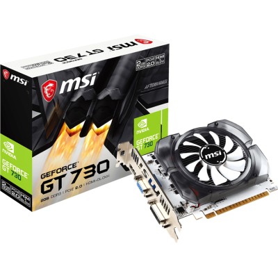 Видеокарта VGA MSI NVIDIA GeForce GT N730-2GD3V3 2GB, DDR3/128-bit, PCIe 2.0, 1xD-Sub, 1xHDMI 1.4, 1xDVI-I, 1-slot N730-2GD3V3